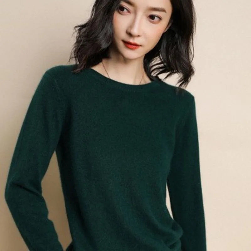 Neuer Damenpullover O-Ausschnitt Herbst Winter Basic Pullover Warm Lässig Pulls Jumper Koreanische Mode Frühling Strickwaren Bottoming Shirt