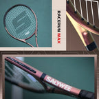 RaceRun-MAX Carbon-Verbund Tennisschläger, 295±10g Leichtgewicht, 325mm Balance, einteiliger stabiler Rahmen, 50-60lbs, für Fortgeschrittene