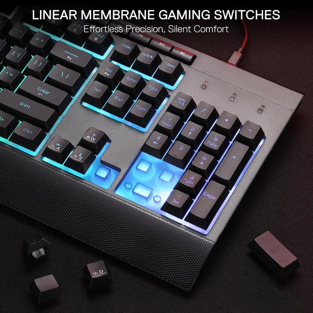 Redragon S151 Gaming Keyboard & Mouse Combo, 104 Keys K525 Wired RGB Membrane Keyboard and 10000 DPI Wired M616 Gaming Mouse
