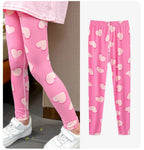 2/4 Stücke Kinder Mix-And-Match Leggings mit Liebes-Aufdruck, Mädchen, lässig, Joker, schmal, 9 Hosen, modische elastische Taille, Valentinstag-Hose