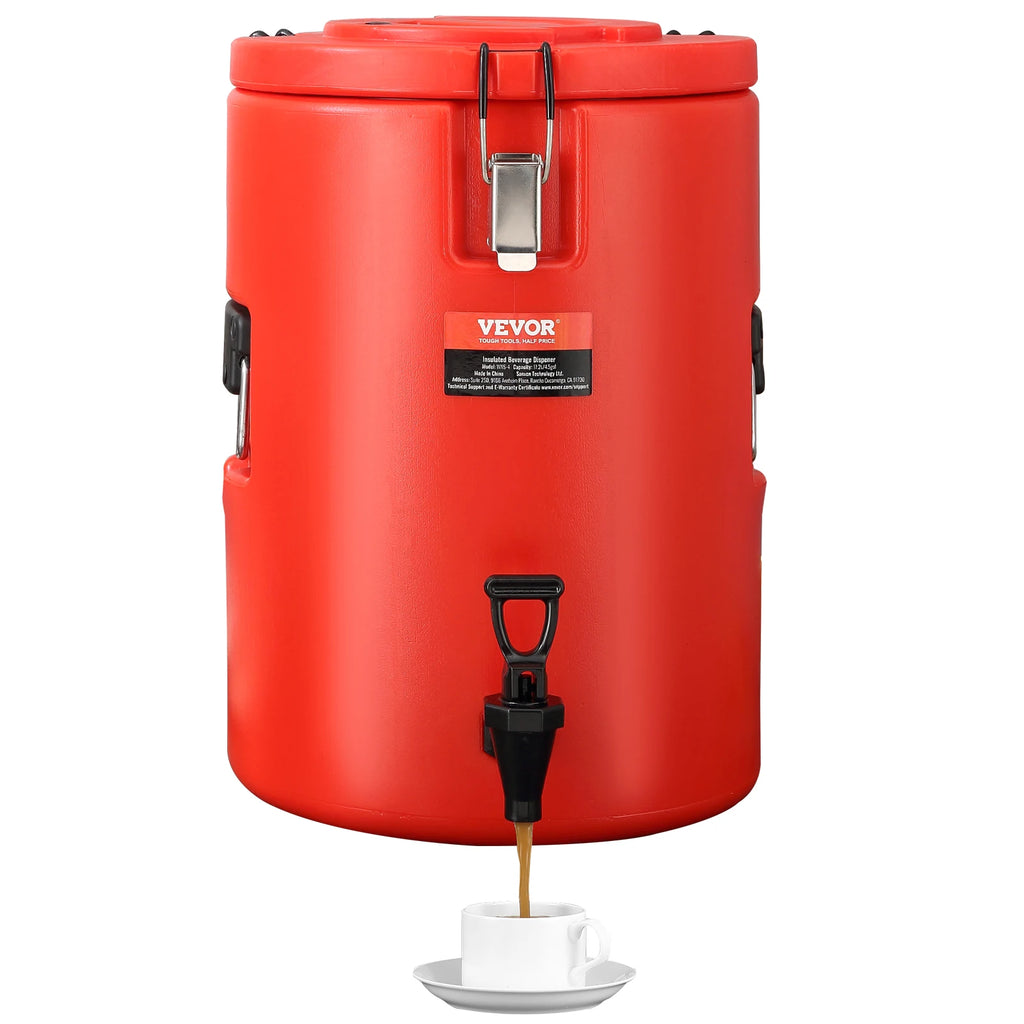 SucceBuy Edelstahl Isolierter Getränkespender 7,6 Liter Thermos-Heiß- und Kaltgetränkespender