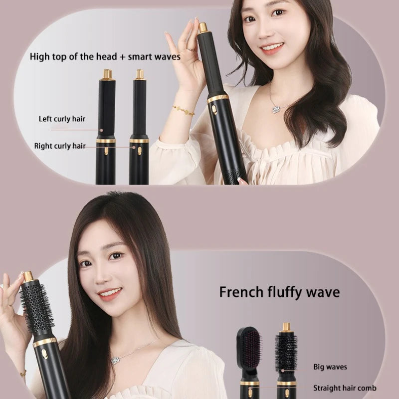 5-in-1 Warmluftbürste Heißluftkamm-Set Professioneller Lockenstab Haarglätter Styling-Tool für professionelle Haartrockner