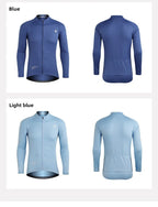 XINTOWN Herren Langarm-Radtrikot, Rennbekleidung für Frühling/Sommer, Export-Fahrradbekleidung, einfarbiges Langarm-Oberteil
