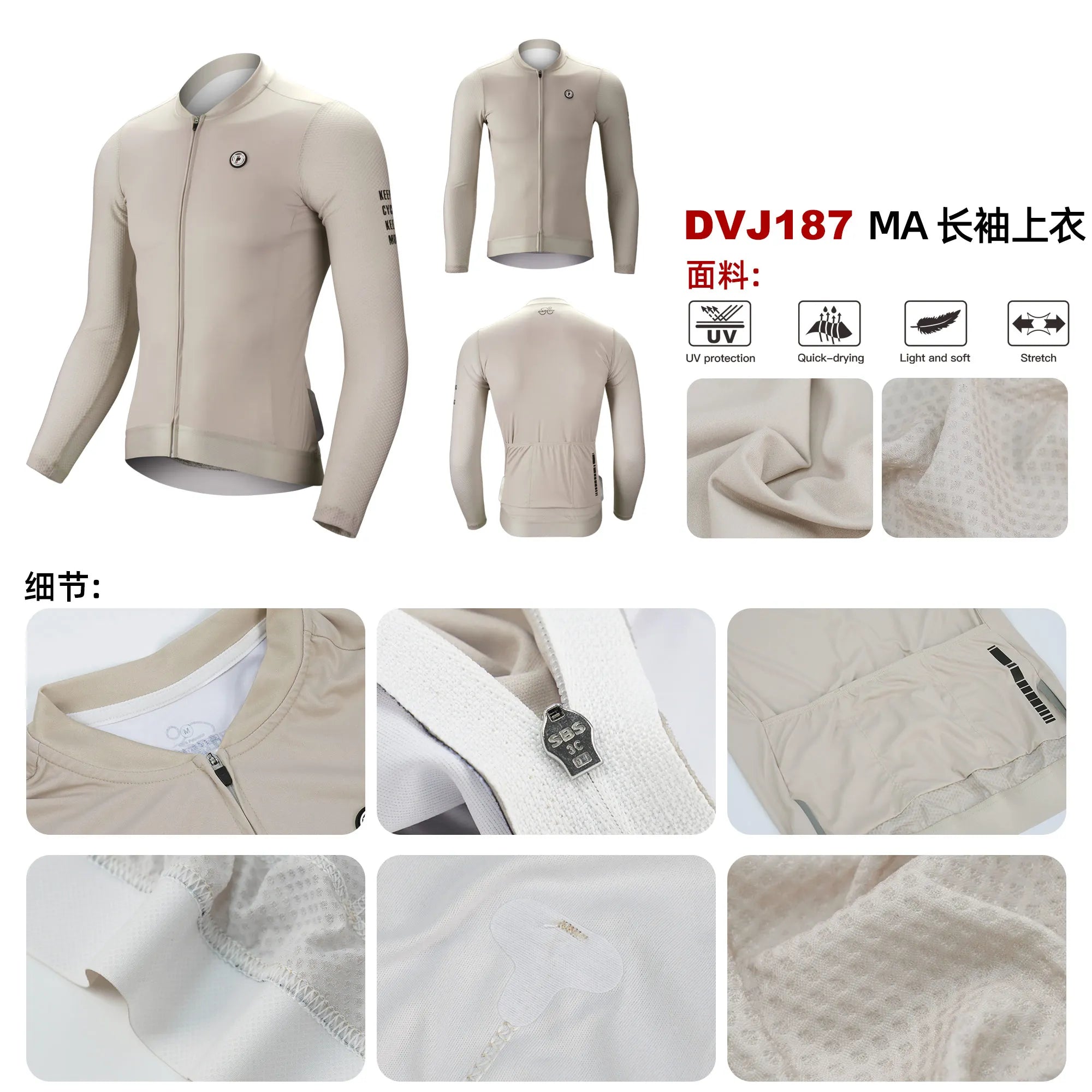 DAREVIE Radtrikot Kleine Größe SPF 50+ Trainingsniveau Herren Damen Langarm Radtrikot Atmungsaktives Herren Radtrikot