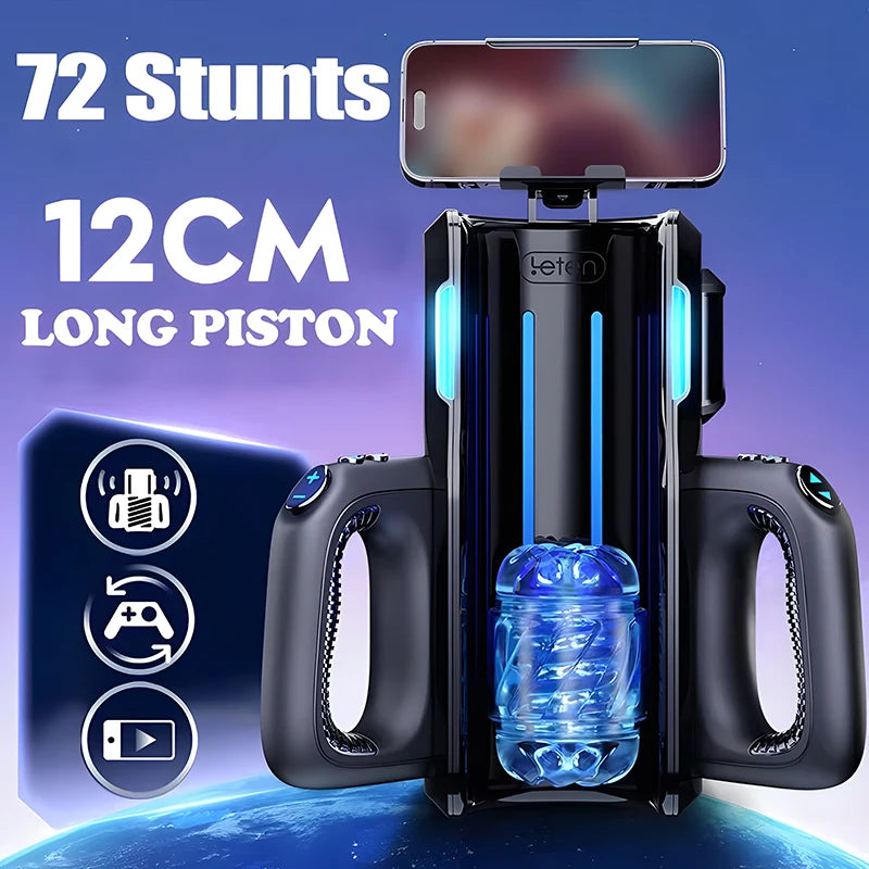 Dual Handles Leten King Sexmaschine Elektrisch Stoßend Männlicher Masturbator Orgasmus Erotikspielzeug 2 Weiche Hülsen Stimmfunktion Penisstimulator