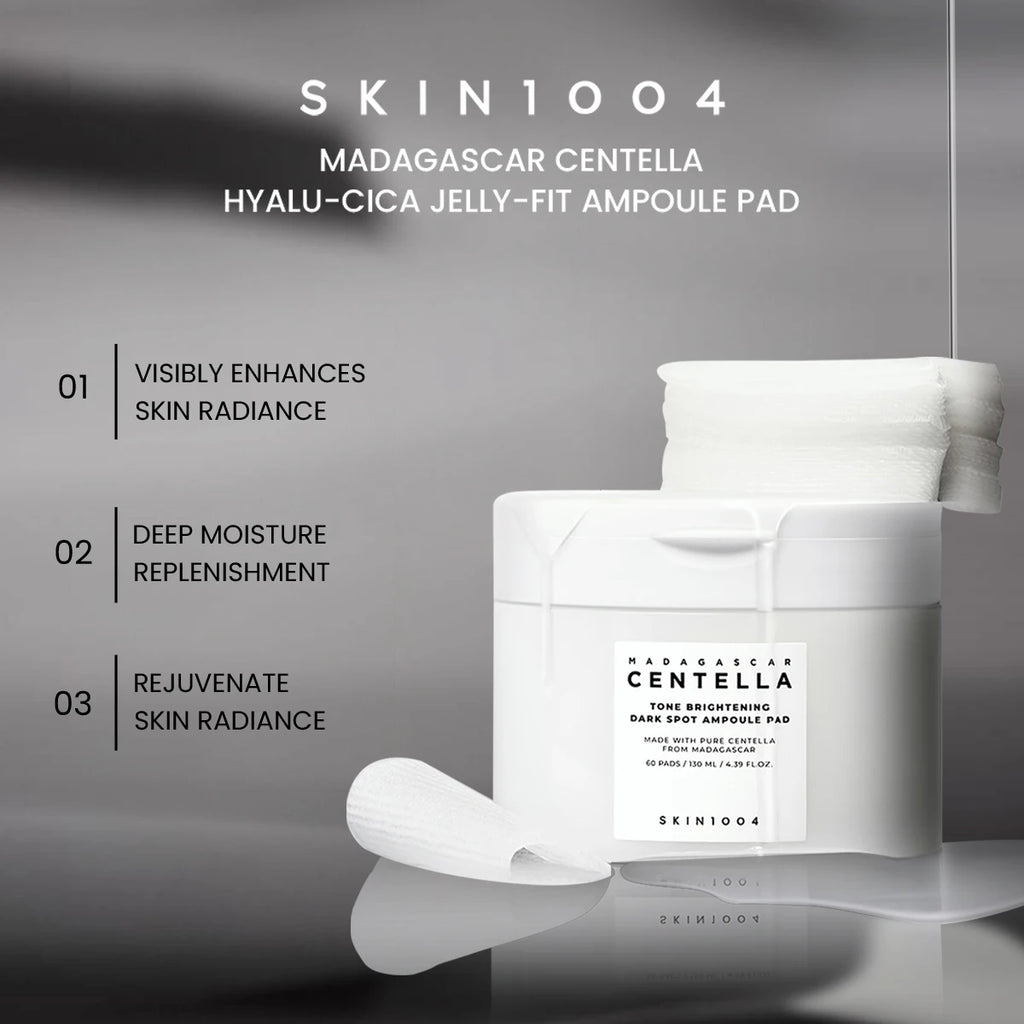 SKIN1004 MADAGASCAR CENTELLA PAD,Essenzgetränkte Pad-Textur,Für einen strahlenden Teint,Feuchtigkeitsspeicherung,Koreanische Hautpflege,Koreanisches Make-up