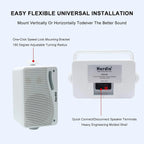 Herdio 3.5'' 2 STÜCK Passive Outdoor-Lautsprecher, kabelgebunden, wasserdicht, 200W, 3-Wege, hochwertige montierbare Wandlautsprecher mit überragendem Klang