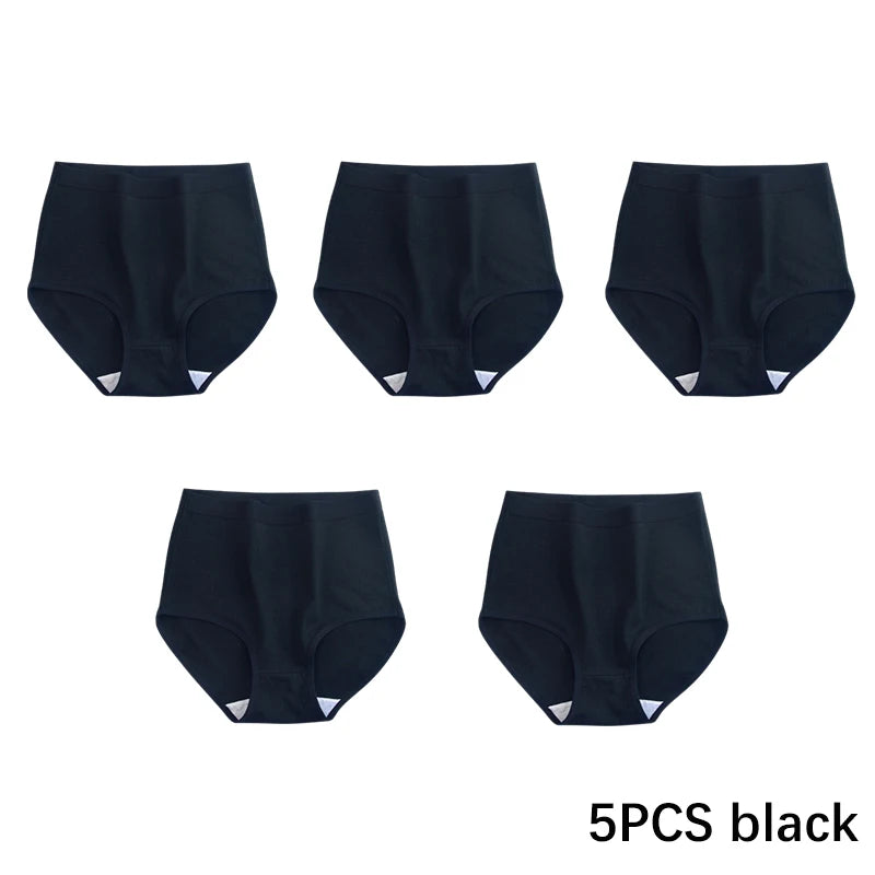 FallSweet 5er-Pack Damen Baumwollslips Nahtlose Plus Size Unterhosen Einfarbige Unterwäsche Weich Atmungsaktive Damenslips
