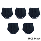 FallSweet 5er-Pack Damen Baumwollslips Nahtlose Plus Size Unterhosen Einfarbige Unterwäsche Weich Atmungsaktive Damenslips