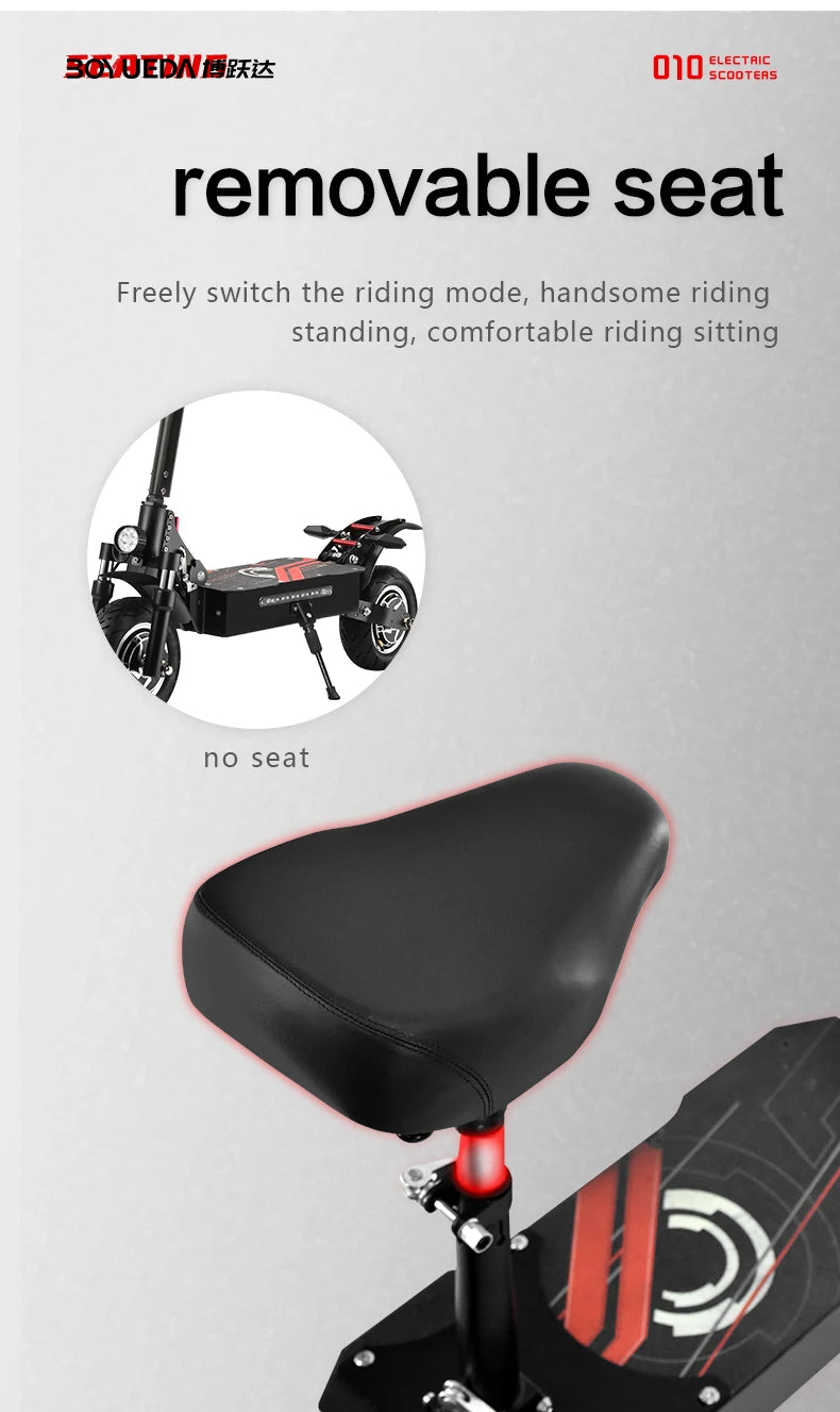 BOYUEDA Q7PRO Elektroroller 3200W Doppelmotor 52V19AH Faltbar 10 Zoll Reifen 70KM/H Höchstgeschwindigkeit 70KM Reichweite mit Sitz