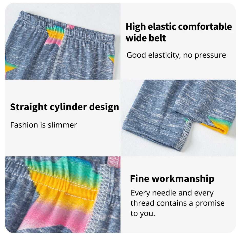 2/4 Stücke Kinder Mix-And-Match Leggings mit Liebes-Aufdruck, Mädchen, lässig, Joker, schmal, 9 Hosen, modische elastische Taille, Valentinstag-Hose