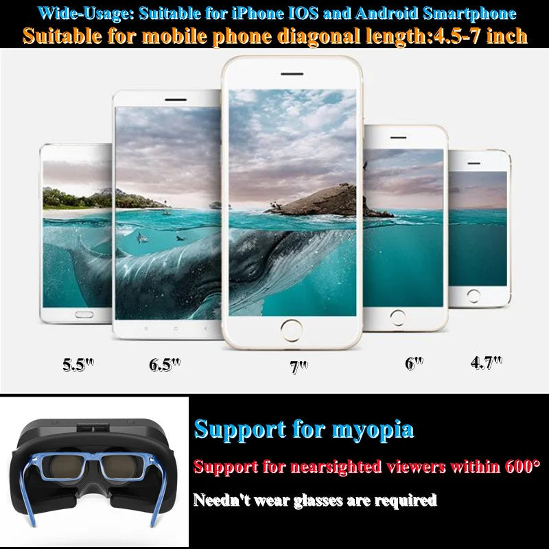 Shinecon 3D VR Brille Virtual Reality Viar Goggles Headset Geräte Smart Helm Linsen für Handy Mobil Smartphones Viewer