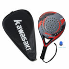 Kawasaki Padel Tennis Schläger aus Carbonfaser mit weichem EVA-Kern, inklusive Padel-Tasche und Hülle, Power Beach Tennis Padel