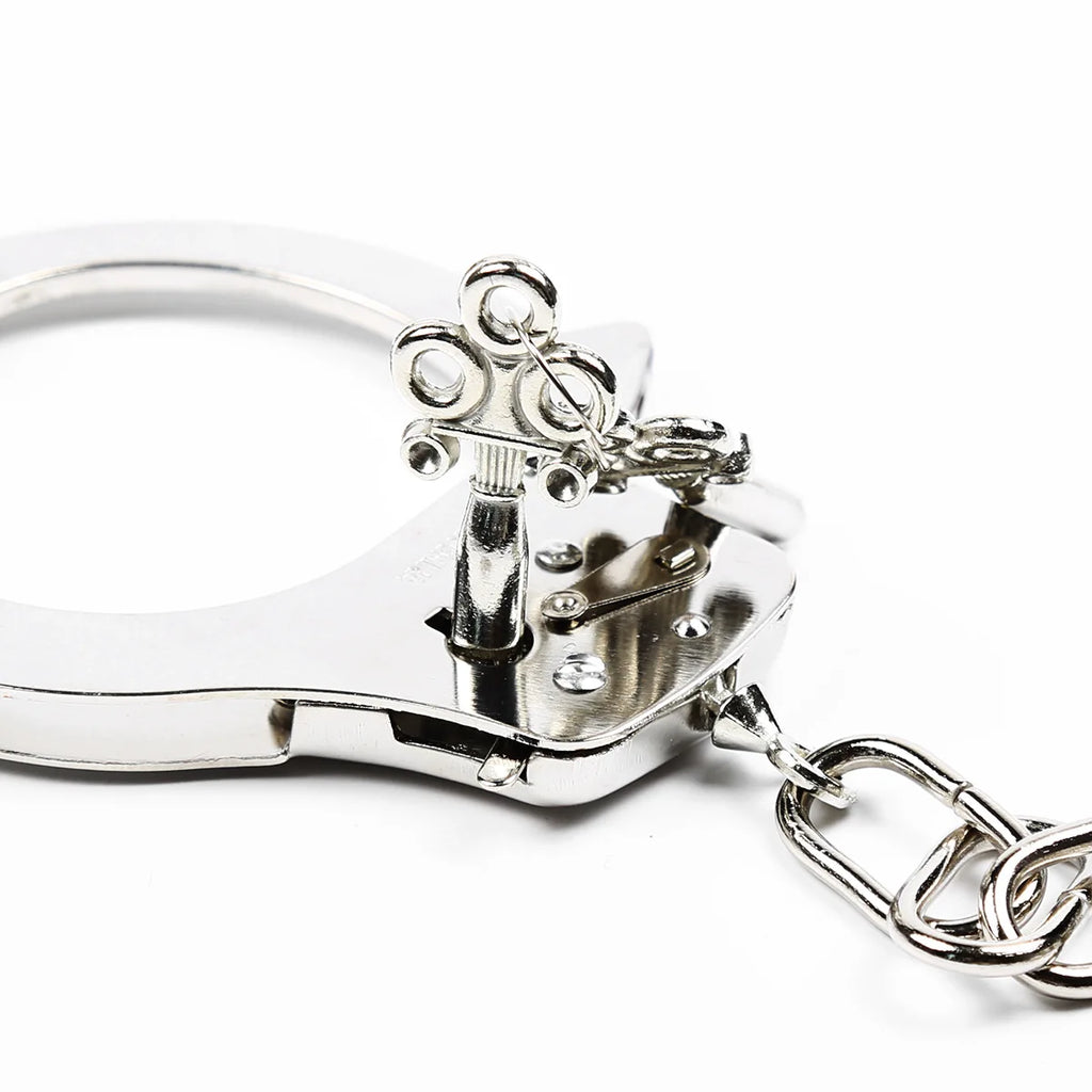 DUTRIEUX Edelstahl Handschellen BDSM Fesselset Verstellbare Metallfußfesseln Kette Fetisch Fesseln Sexspielzeug für Paare