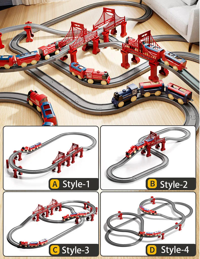 44 Teile/Set Elektrische Eisenbahn Schienensets Zusammenbau Schienenwagen Spielzeug Junge Pädagogisches Simulationsmodell Weihnachts-Geburtstagsgeschenk