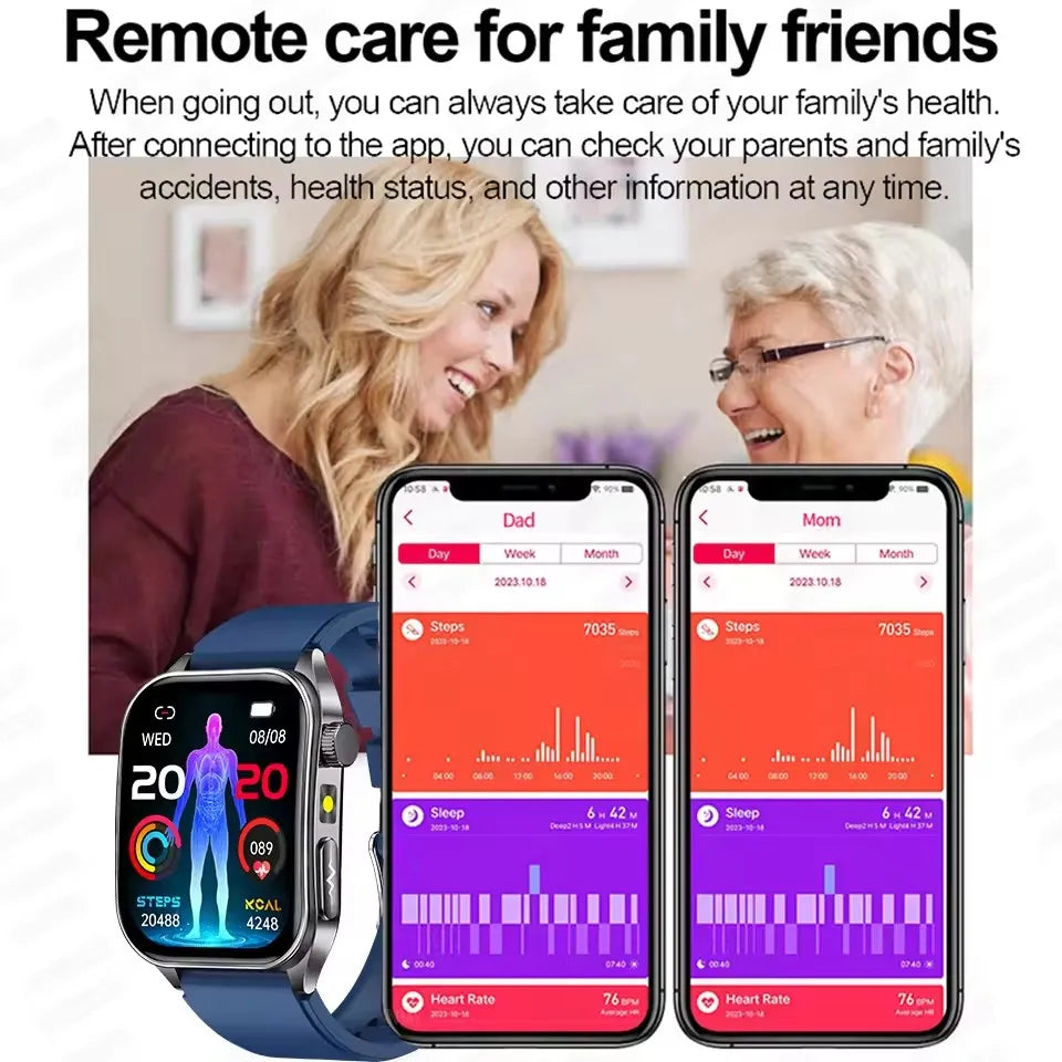 2026 Neue Gesundheits-Smartwatch Lasertherapie Reduziert Drei Hochs Blutsauerstoff Blutdruck Harnsäure Blutfette EKG-Smartwatch Für Herren