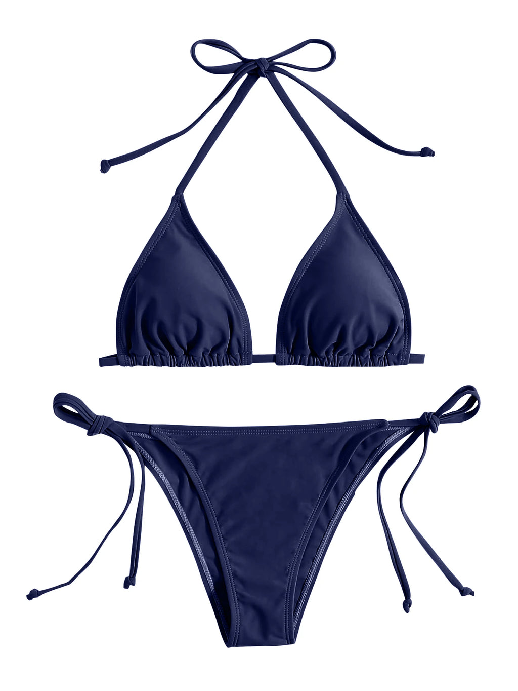 Bademode Tanga Bikini Set Sexy Neu Marineblau Badeanzüge Frau Sexy Bademode Bikinis Triangel Bandage Damen Strandbekleidung