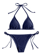 Bademode Tanga Bikini Set Sexy Neu Marineblau Badeanzüge Frau Sexy Bademode Bikinis Triangel Bandage Damen Strandbekleidung