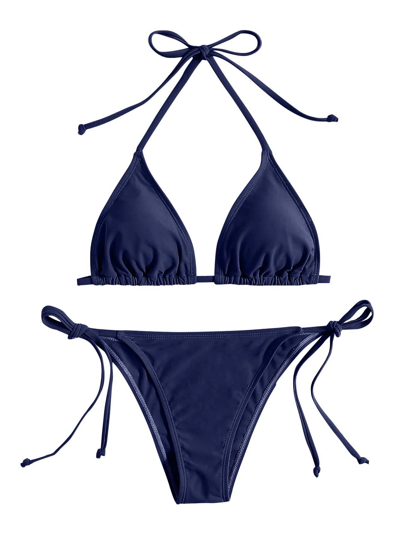 Bademode Tanga Bikini Set Sexy Neu Marineblau Badeanzüge Frau Sexy Bademode Bikinis Triangel Bandage Damen Strandbekleidung