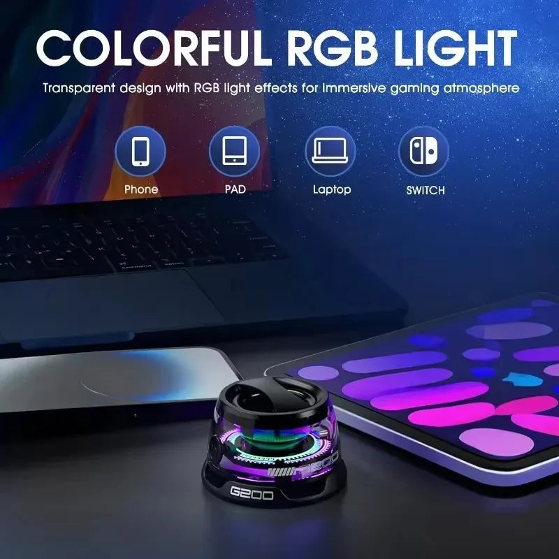 VIKEFON Tragbarer Mini Bluetooth Lautsprecher G200 RGB-Beleuchtung Magnetischer Lautsprecher BT5.3 Mini Sound Box 7 Stunden Wiedergabe Handyhalter