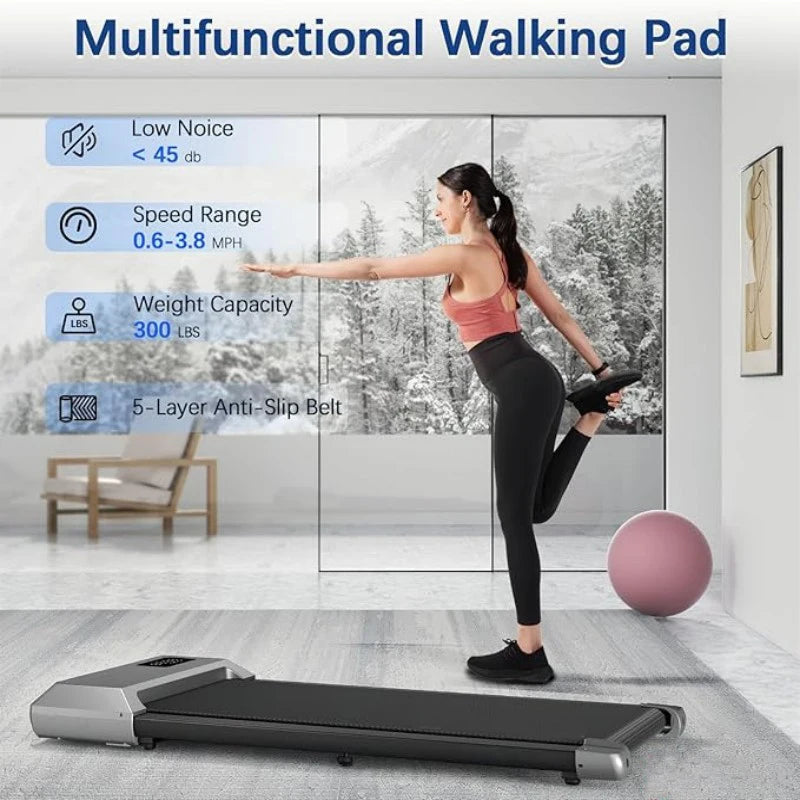 300lbs Laufband für Zuhause 2.5HP Laufbänder Walking Pad LCD Digitalanzeige 2in1 Walking Running Fitnessgerät
