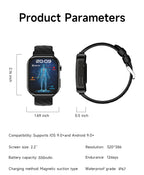 LIGE 2026 Neue KI-Gesundheitsdiagnose Smartwatch Blutfett Harnsäure Bluetooth-Anruf Blutdruck Gesundheits-Smartwatch Herren Damen
