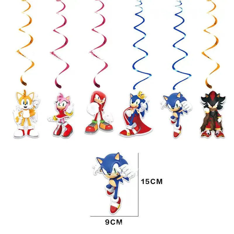 Sonic Geburtstagsparty Dekoration Spiel Igel Ballons Actionfigur Party Pappteller Handtuch Becher Tischdecke Spielzeug Kindergeschenke