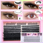 60/402PCS 100D Wimpernset mit unteren Wimpern, dick und angenehm zu tragen für den Alltag, Party, Hochzeit, Abend-Make-up, Wimpernverlängerungen