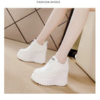 Fujin 13cm 2025 Echtes Leder Plateau Keilabsatz Flats Schuhe Chunky Sneaker Lässige Bequeme Hochwertige Herbst Spaziergangsschuhe
