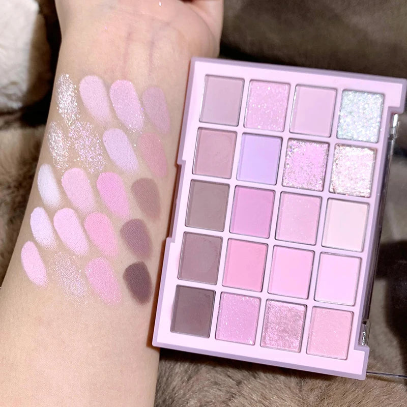 DIKALU 20-Farben Koreanische Lidschatten-Palette mit geringer Sättigung Matt Wasserfest Braun Rosa Lidschatten-Palette Langanhaltendes Tages-Make-up