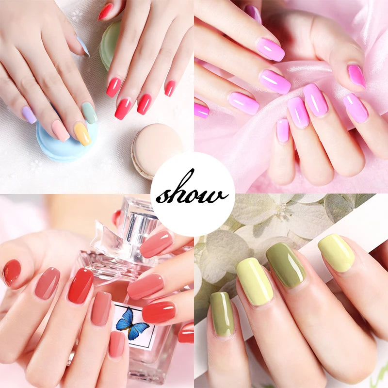 Gel-Nagellack-Kit, professionelles Nagelgel-Kit mit Nageltrockner, Soak-Off-Nagellack-Kit, Unterlack, Überlack, Maniküre-Werkzeug-Set