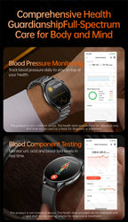 2026 Neue Smartwatch NFC EKG+PPG Blutsauerstoff Harnsäure Blutdruck Saphir Smartwatch Herren für Android iOS Smartwatch Herren