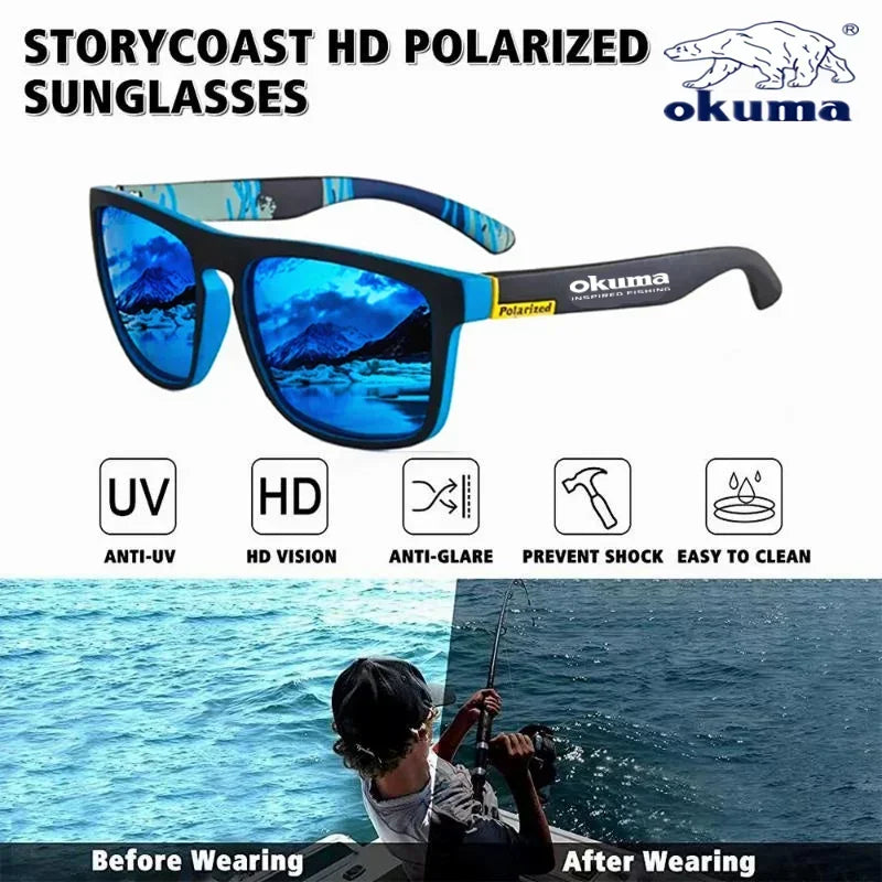 Okuma polarisierte Sonnenbrillen UV400 für Herren und Damen Outdoor-Jagd, Angeln, Autofahren, Radfahren, Sonnenbrillen, optionale Box