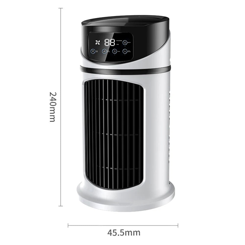 Tragbarer Klimaanlagen-Tischventilator, Sprühbefeuchter, Luftkühlungsventilator, Zeitschaltung, zirkulierender Wind, leiser elektrischer Ventilator für Zuhause und Büro