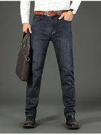 Wthinlee Neue Business Herren Jeans Casual Straight Stretch Fashion Klassische Blau Schwarze Arbeitshose Denim Hose Männer Kleidung