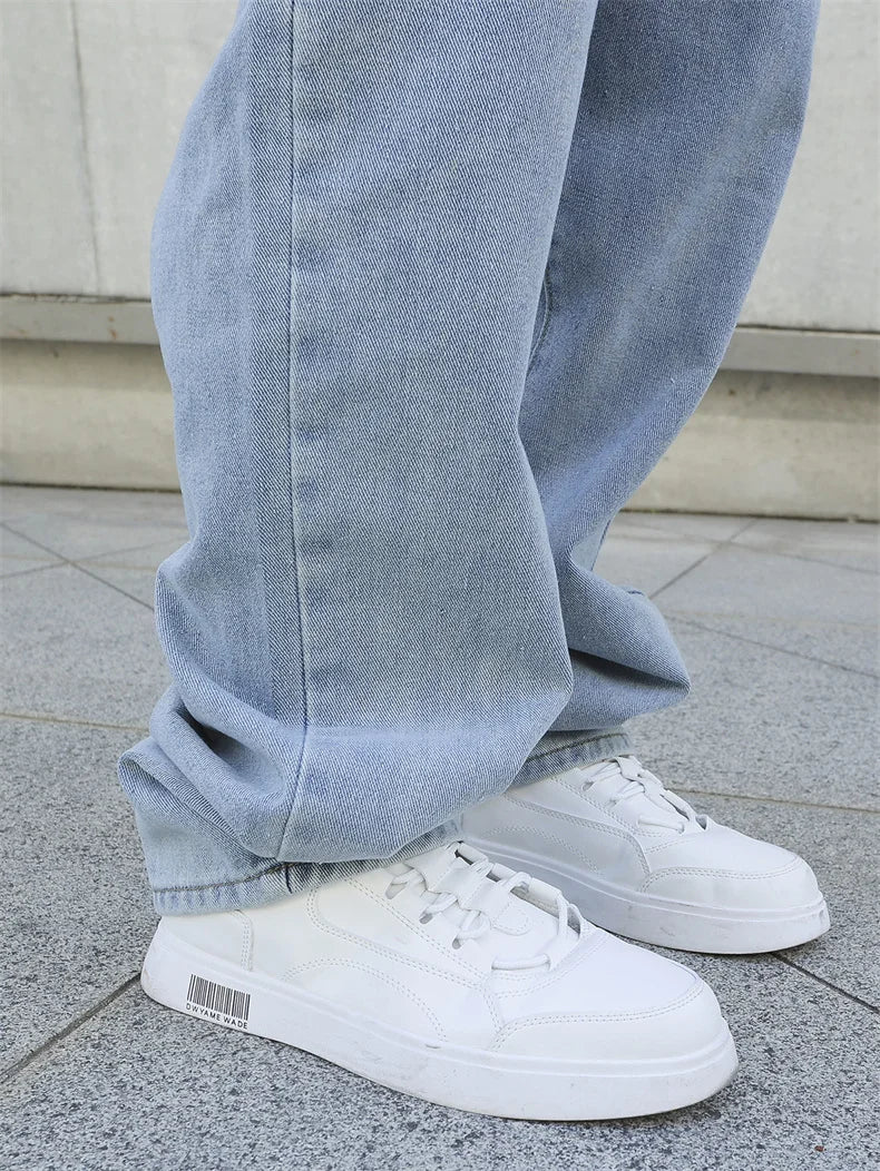 Frühling Herbst Herren Baggy Jeans Oversize Straight Loose Lässige Denim Hose Unifarben Streetwear Fashion Y2k Weite Hosen