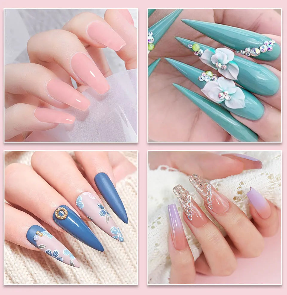 Nagelacrylpulver und Flüssigmonomer Nagelkunstdekoration für Maniküre-Set-Kit Kristall Nagelflitter 3D Nagelspitzen Schnitzwerkzeuge