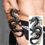 1 Blatt Kobra Schlange Drache Skorpion Temporäre Tattoos für Männer Frauen Wasserdicht Langlebig Löwe Tiger Wolf Fake Tattoo Aufkleber