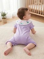 MILANCEL Sommer Baby Strampler 0-24M Weicher bequemer Kleinkind Overall Bestickte Blumen Baby Mädchen Kleidung