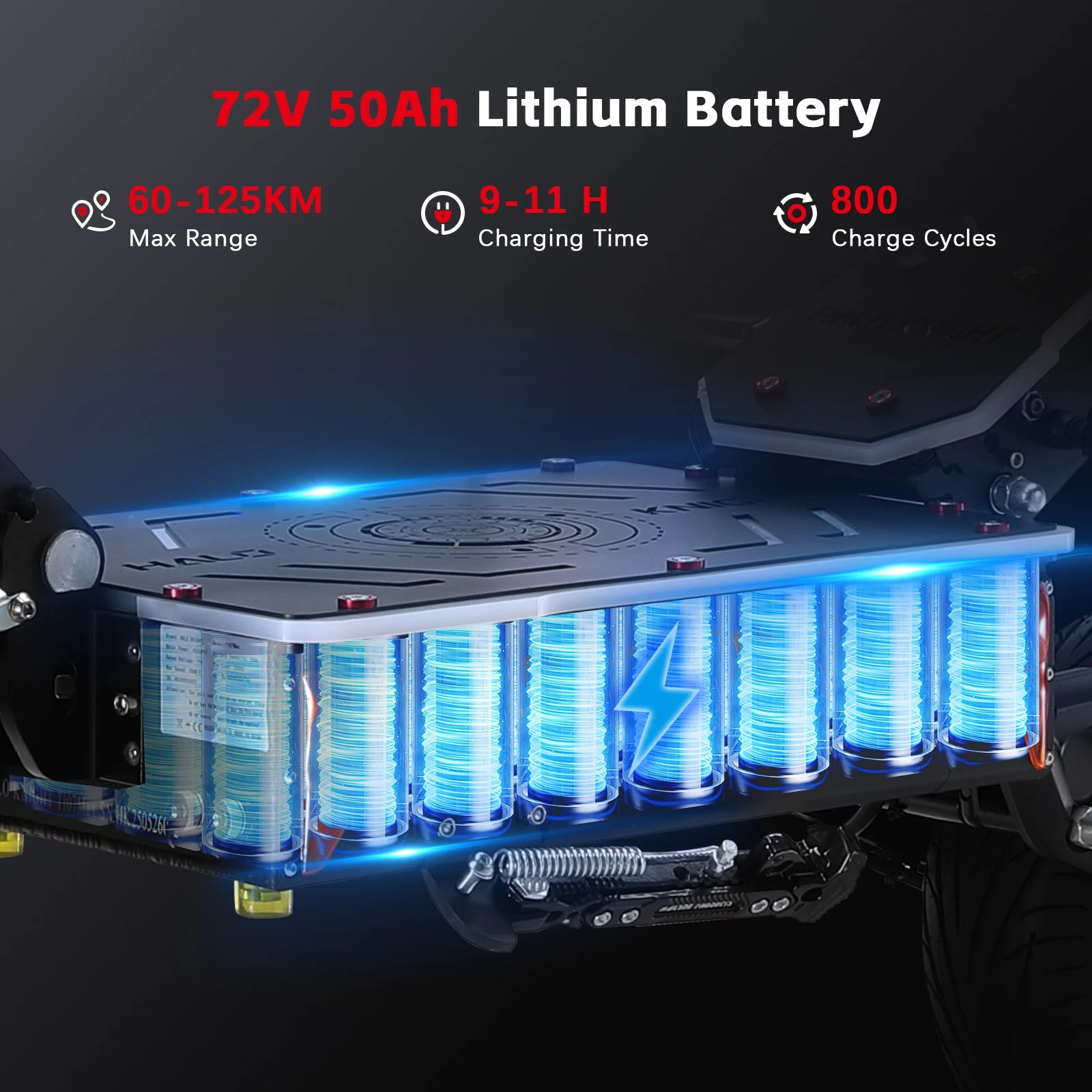 HALO KNIGHT T107Max 72V 8000W Elektroroller für Erwachsene, schnell, 120km/h, Leistungsstarker Doppelmotor, E-Scooter, Top E-Scooter