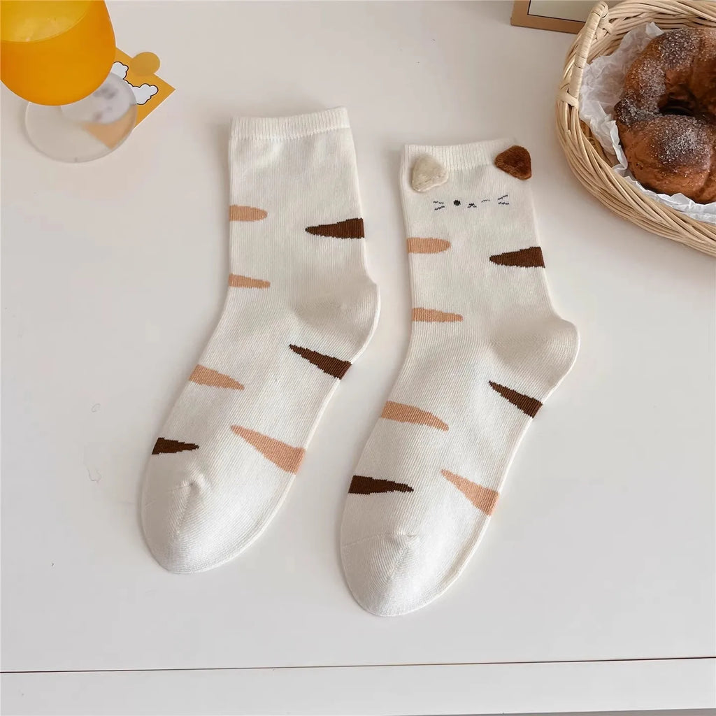 Mode Süß Niedlich 3D Tierohren Schwein Strumpfwaren Winter Warme Cartoon-Socken für Kinder Harajuku Baumwolle Weiche Hausschuhsocke