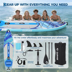 Aufblasbares Stand-Up Paddleboard Komplettset mit verstellbarem Paddel/Handpumpe für Wassersport und Surfen im Freien