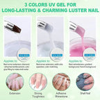 58pcs/Set Fashion Nail Sets Art Tools A Full Set Professional Nail 42-color Crystal Powder Press on Nail Polish Glue Tools Kits