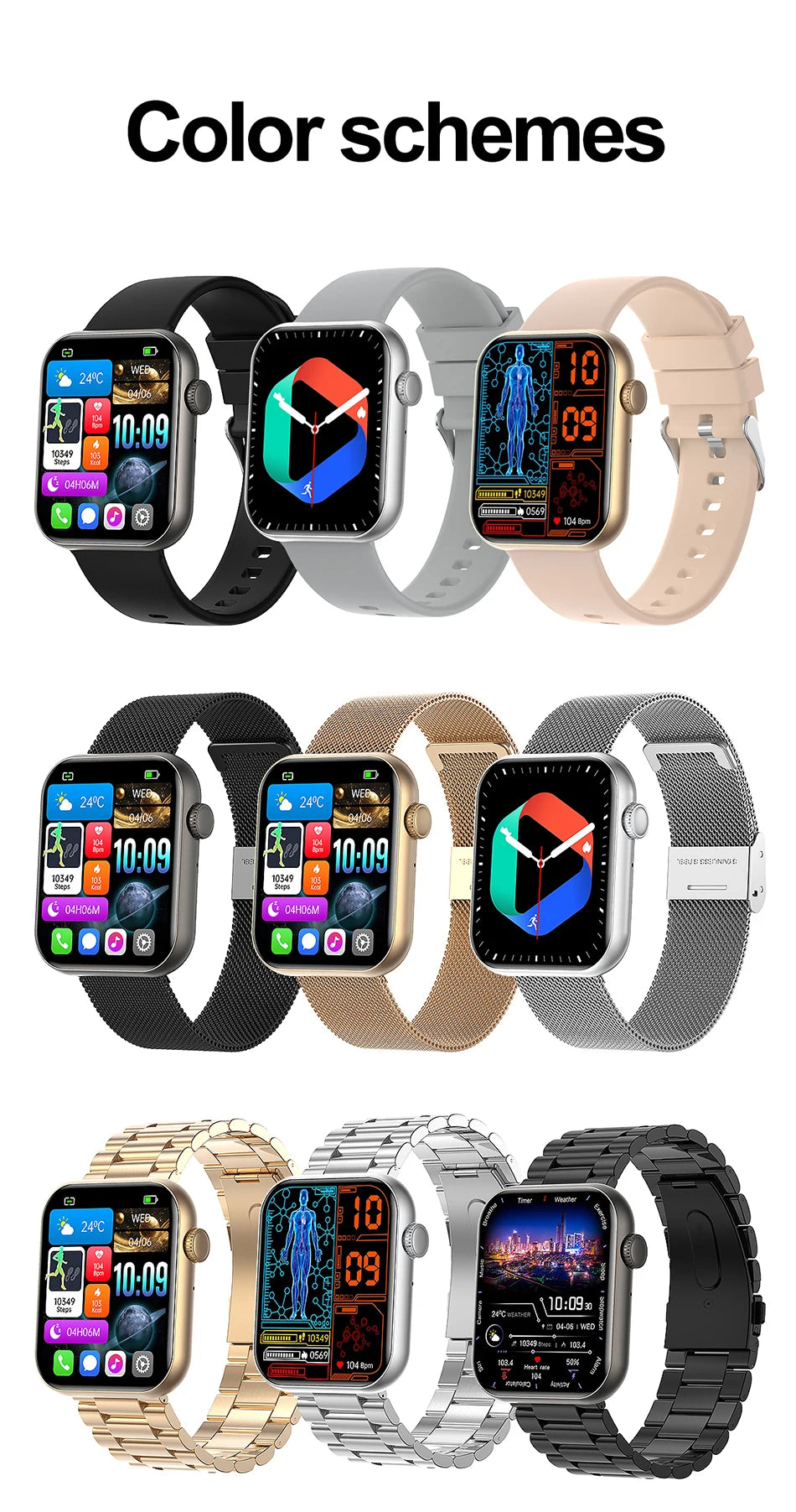2025 Neue Sport Smartwatch Herren Full Touchscreen Herzfrequenz Bluetooth Anruf 1,9 Zoll KI-Sprache IP68 Wasserdichte Smartwatch Damen