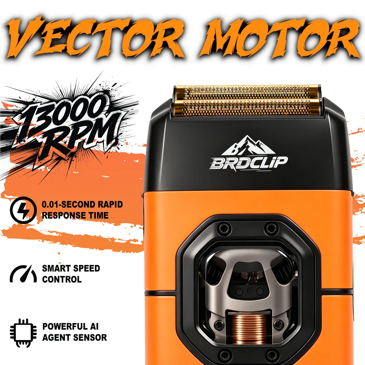 Neuer professioneller BRDCLIP Salon Friseur-Set Vektormotor Haarschneidemaschine 7800-13000 U/min Trimmer 8000-13000 U/min Metallgehäuse 2603 Rasierer