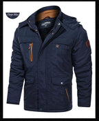 Herren Winterjacke Fleece-Futter Outdoor Parka Mantel Kapuzen-Windbreaker Militär Dick Warme Oberbekleidung Große Größe 6XL Multi-Taschen