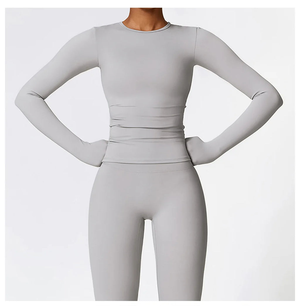 NCLAGEN Yoga-Shirts für Damen, Langarm, Winter, Fitness, Laufen, Gym-Kleidung, Workout, Dry Fit, atmungsaktiv, hochelastisches Sport-Oberteil