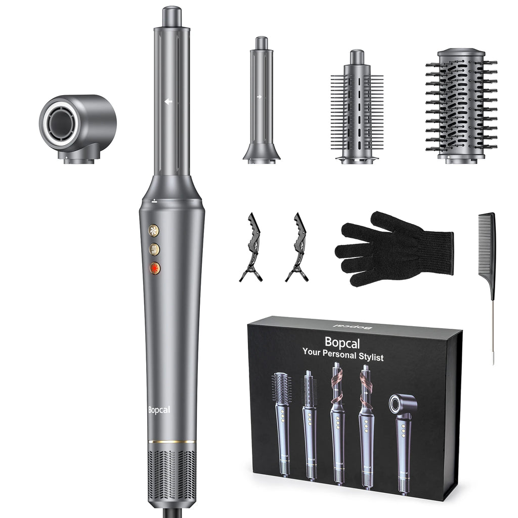 5 in 1 Hair Dryer,Multi Styling Tool,Straightener & 32mm Curling 300 Million Negative Ions Hair Care 1-3 Mins Quick Drying Gifts