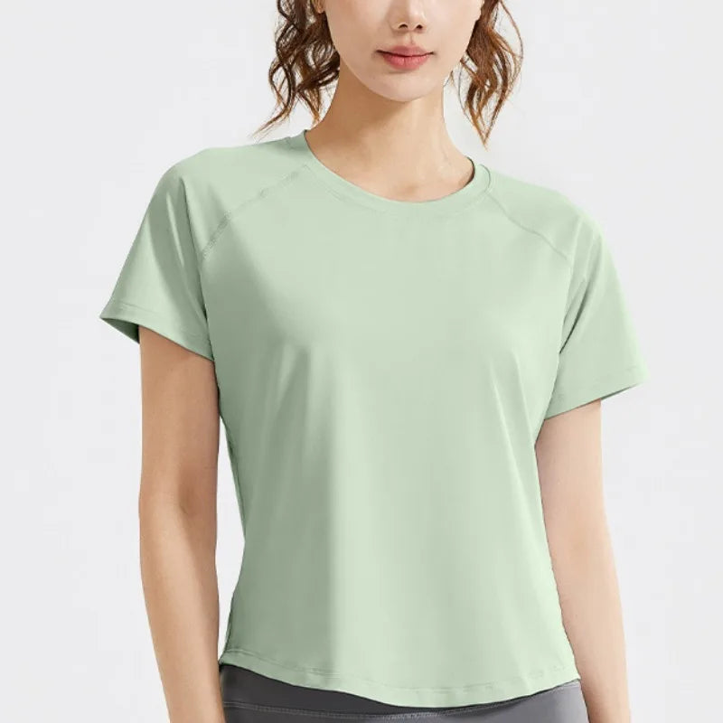 STOUREG Damen Lockeres Mesh Sport T-Shirt Schnell Trocknend Kurzarm Yoga T-Shirt Pilates Laufen Sport Fitness Kurzarm