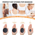 HEISSE STEINMASSAGE-SET - Professionelle Spa-Massagegeräte - Für Nacken, Rücken, Bauch, Beine & Ganzkörpermassage